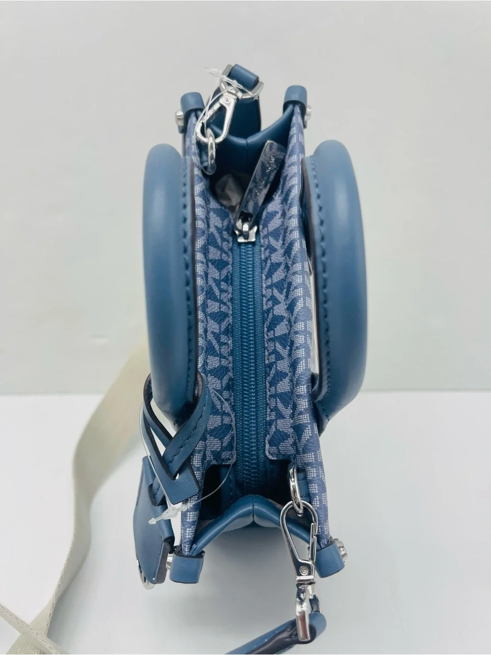 Michael Kors Mirella Extra-Small Ombré Logo Crossbody XBODY Shopper Denim  NWT